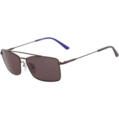 Braune Matte Sonnenbrille Ck18117S-201 , unisex, Größe: 56 MM - Calvin Klein - Modalova
