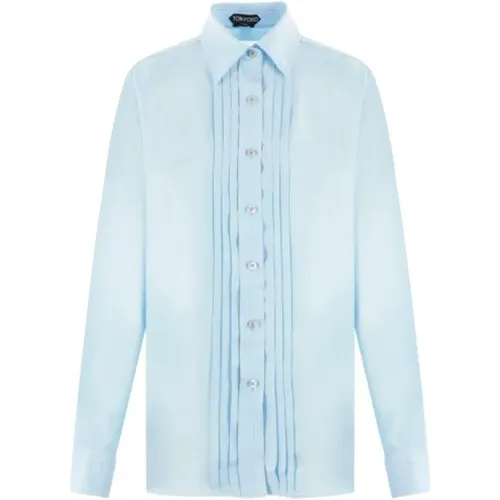 Twill Silk Shirt , female, Sizes: XS - Tom Ford - Modalova