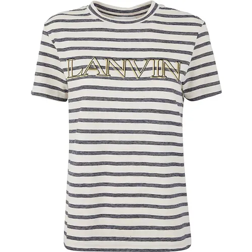 Klassisches Tee-Shirt in Ecru Blau - Lanvin - Modalova