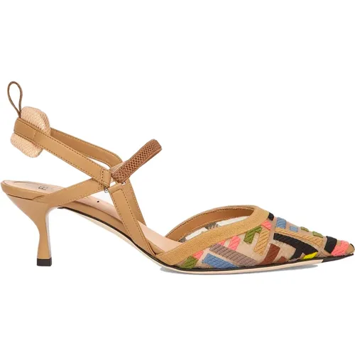 Mesh Bestickte Sandalen Fendi - Fendi - Modalova