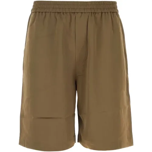 Satin Bermuda Shorts in Khaki , Herren, Größe: M - Nanushka - Modalova