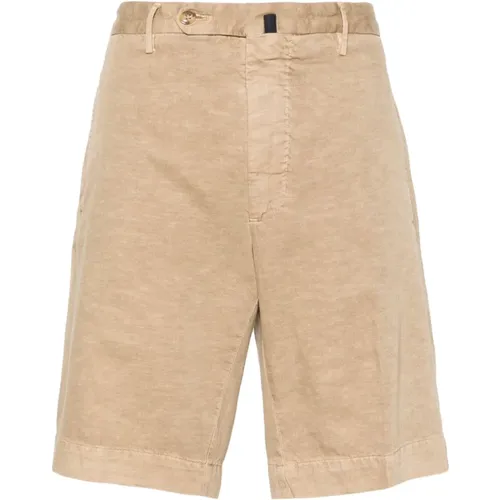 Baumwoll-Leinen-Shorts mit Taschen , Herren, Größe: M - Incotex - Modalova