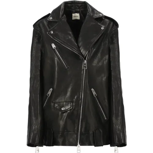 Leather Jacket with Peak Lapel Collar , female, Sizes: L - Khaite - Modalova