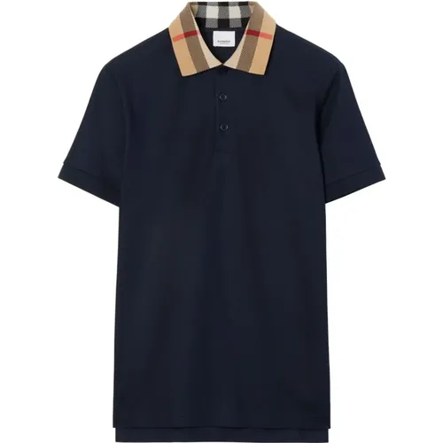 Checked-Collar Polo Shirt , male, Sizes: 2XL - Burberry - Modalova