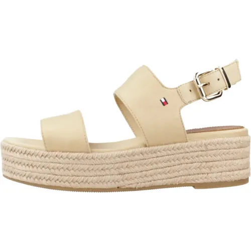 Mid Wedge Flache Sandalen , Damen, Größe: 39 EU - Tommy Hilfiger - Modalova