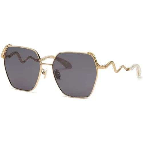 Rose Gold Sunglasses Smoke Lenses , unisex, Sizes: 59 MM - Roberto Cavalli - Modalova