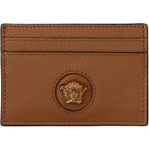 Elegant Medusa Calf Leather Cardholder Wallet , female, Sizes: ONE SIZE - Versace - Modalova