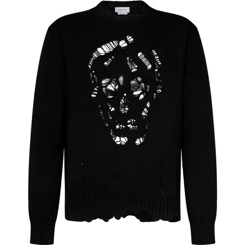 Skull Design Knit Sweater , male, Sizes: L, M - alexander mcqueen - Modalova