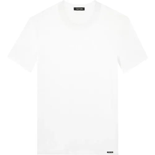 Baumwoll-T-Shirt mit Logo-Patch - Tom Ford - Modalova