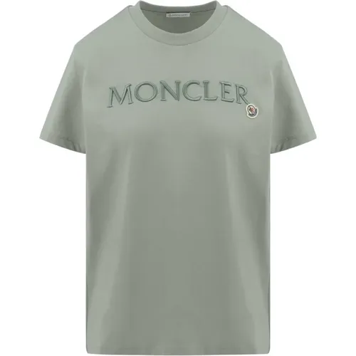 Branded Cotton T-Shirt in , male, Sizes: M - Moncler - Modalova