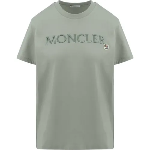 Branded Cotton T-Shirt in , male, Sizes: S, M, L - Moncler - Modalova
