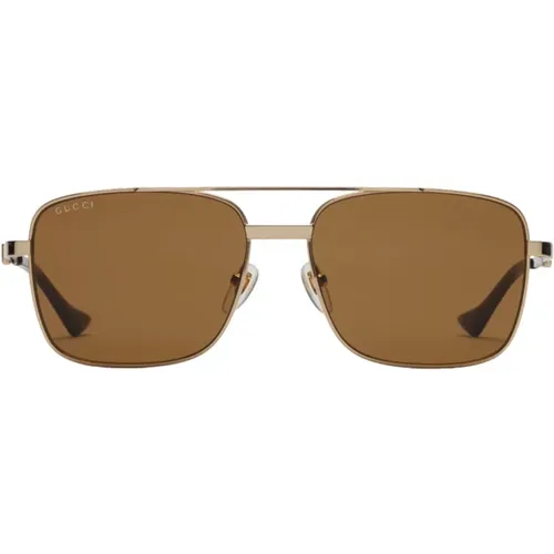 Mens Square Metal Frame Sunglasses , male, Sizes: 58 MM - Gucci - Modalova