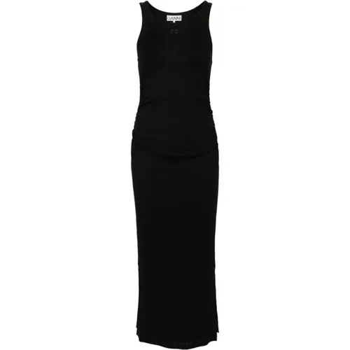 Schwarzes Besticktes Kleid , Damen, Größe: XS - Ganni - Modalova