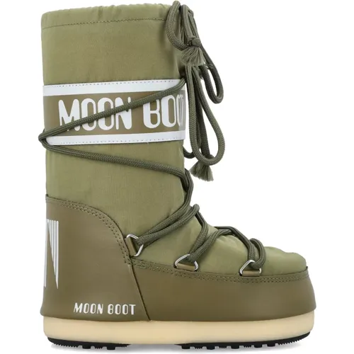 Khaki Icon High Nylon Boots , female, Sizes: 2 UK, 6 UK - moon boot - Modalova