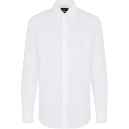 Italian Collar Poplin Shirt , male, Sizes: 7XL, 2XL, L, 5XL, 6XL, 4XL, M - Emporio Armani - Modalova