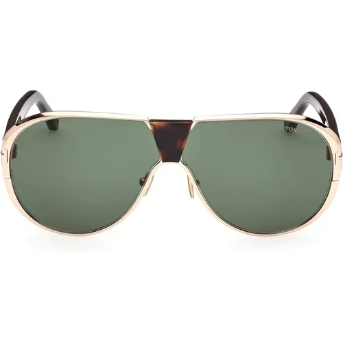 Classic Pilot Sunglasses Green Lenses , unisex, Sizes: 64 MM - Tom Ford - Modalova