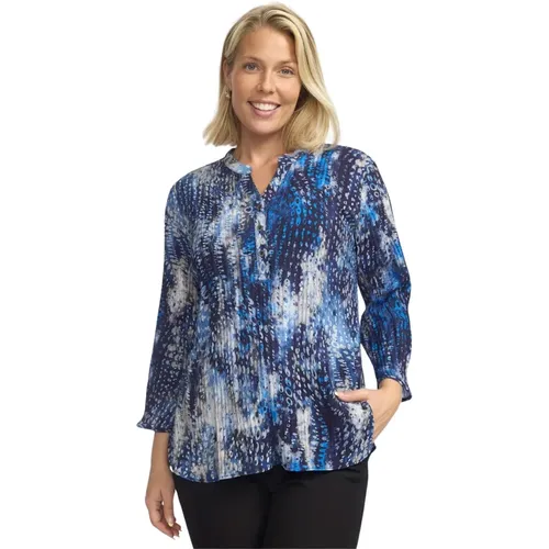 Blaue Bluse mit V-Ausschnitt Amoa.Wi24 Stil , Damen, Größe: M - 2-Biz - Modalova