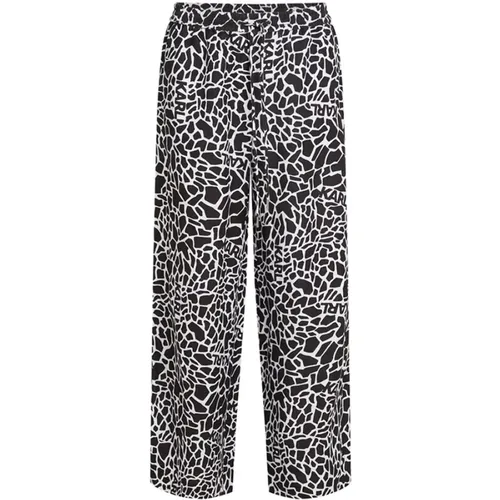 Giraffe-print wide-leg trousers , female, Sizes: 2XS - Karl Lagerfeld - Modalova