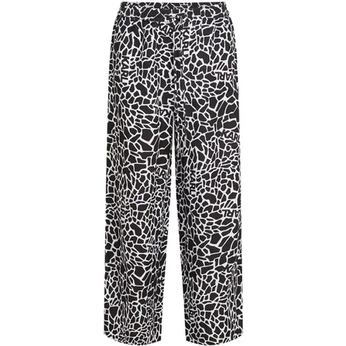 Giraffe-print wide-leg trousers , female, Sizes: S - Karl Lagerfeld - Modalova