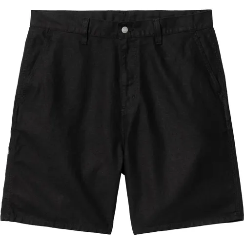 Leinen-Baumwoll-Shorts mit Taschen , Herren, Größe: L - Carhartt WIP - Modalova