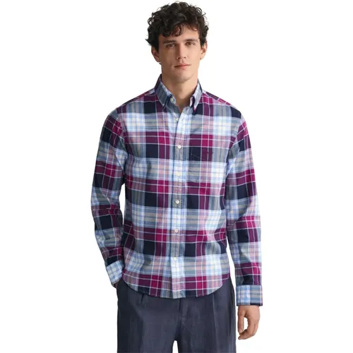 Checkered Oxford Shirt Regular Fit , male, Sizes: L - Gant - Modalova