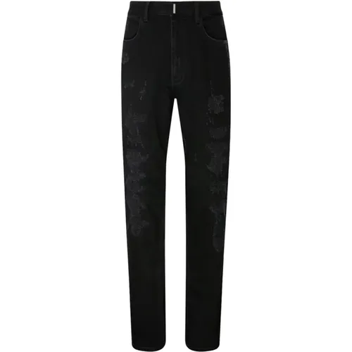 Schwarze Baumwoll-Ripped-Jeans , Herren, Größe: W31 - Givenchy - Modalova