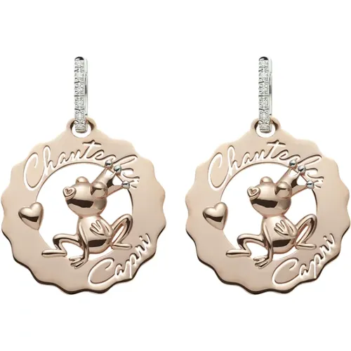 Logo Earrings in Gold with Diamond , female, Sizes: ONE SIZE - Chantecler - Modalova