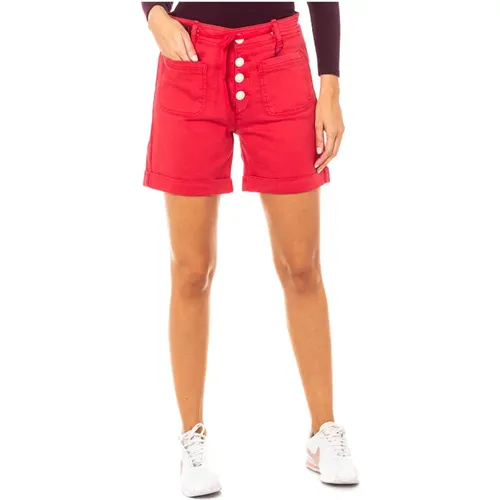 Rote Shorts mit Verstellbarem Bund und Originalen Knöpfen,Rote Shorts mit Verstellbarem Bund - LA MARTINA - Modalova