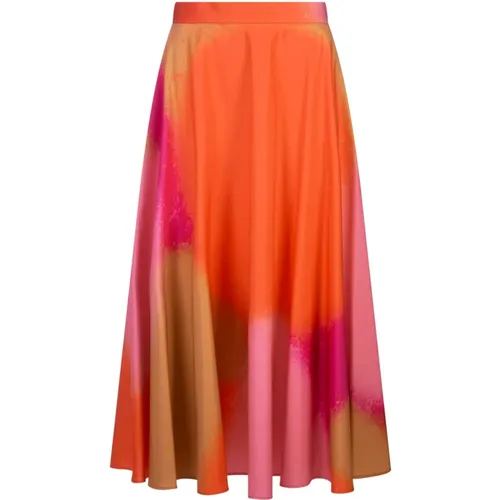 Silk Midi Skirt All-Over Print , female, Sizes: M - Gianluca Capannolo - Modalova
