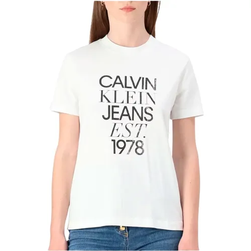 Logo Print Baumwoll T-Shirt - Calvin Klein - Modalova