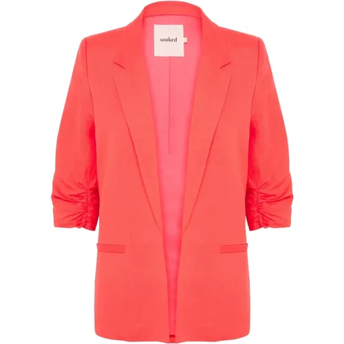 Classic Coral Blazer Jacket , female, Sizes: L, M, S, XL - Soaked in Luxury - Modalova