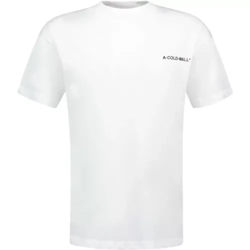 Weißes Baumwoll-Logo T-Shirt,Schwarzes Baumwoll-Logo T-Shirt - A-Cold-Wall - Modalova