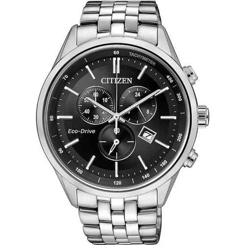 Steel Quartz Watch, Black Case, Silver Band , male, Sizes: ONE SIZE - Citizen - Modalova