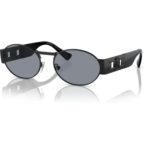 Matte /Grey Sunglasses , unisex, Sizes: 56 MM - Versace - Modalova