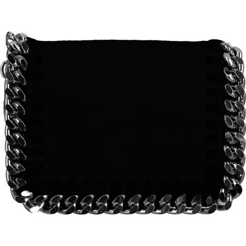 Chain Detail Wallet: Silver-tone Hardware, Snap Closure , female, Sizes: ONE SIZE - Stella Mccartney - Modalova