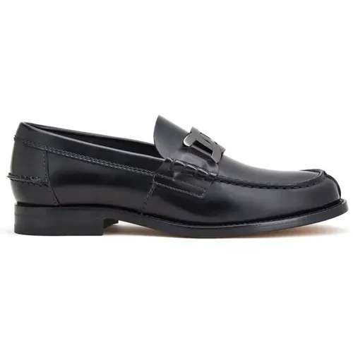 Klassische Schwarze Lederloafer , Herren, Größe: 45 EU - TOD'S - Modalova