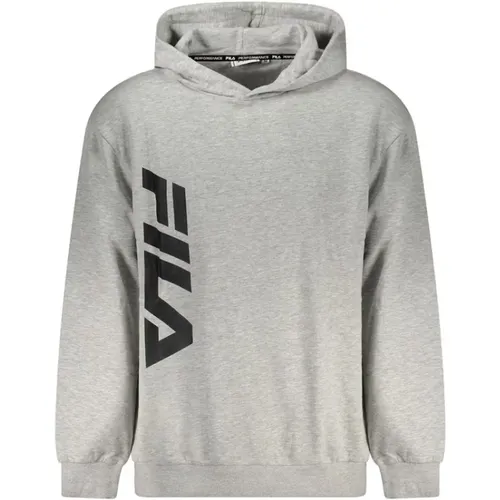 Cotton Hooded Sweatshirt with Logo Print , male, Sizes: M, S, XL, L - Fila - Modalova