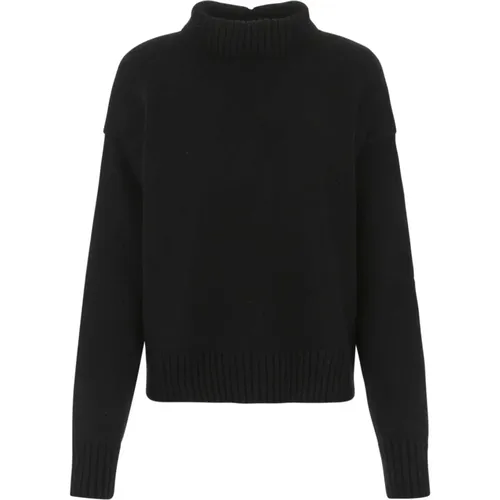 Schwarzer Oversize-Kaschmirpullover,Oversize Kaschmir-Mix Schwarzer Pullover - Jil Sander - Modalova