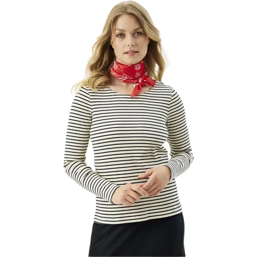 Striped Long Sleeve T-Shirt Off White , female, Sizes: L, S, XL, M, 2XL - IN Front - Modalova