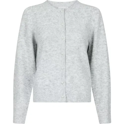 Knit Cardigan - Light Grey Melange , female, Sizes: M, L, S, XL, XS - NEO NOIR - Modalova