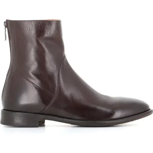 Mahogany Leather Boots with Zip Closure , male, Sizes: 10 UK, 7 1/2 UK - Alberto Fasciani - Modalova