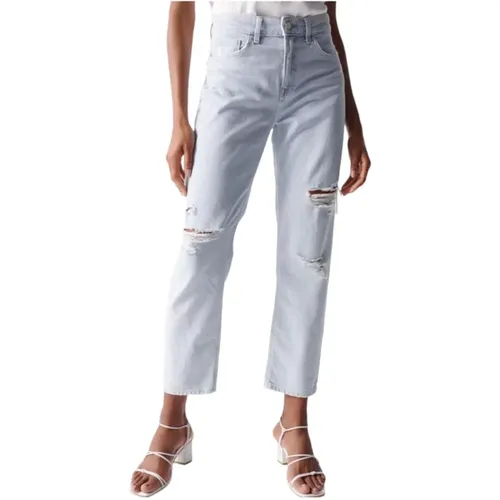 Cropped Jeans , female, Sizes: W26, W30, W27, W29, W28 - Salsa - Modalova