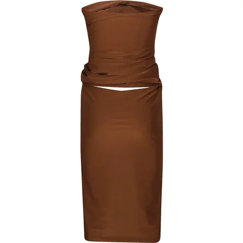 Braunes Spitzenkleid Aw24 , Damen, Größe: S - Max Mara - Modalova