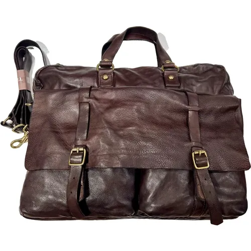 Leather Briefcase or Messenger Bag , male, Sizes: ONE SIZE - Campomaggi - Modalova