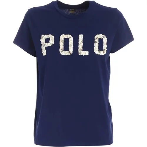 Logo Embellished T-Shirt , female, Sizes: S - Polo Ralph Lauren - Modalova