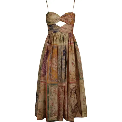 Floral Patch Dress with Twist Detailing , female, Sizes: M, XS - Zimmermann - Modalova