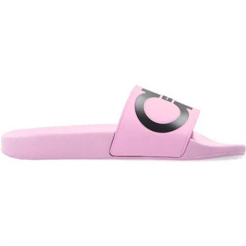 Groovy Rubber Slides with Logo Print , female, Sizes: 3 UK - Salvatore Ferragamo - Modalova