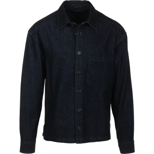 Blaue Denim Overshirt Hemd , Herren, Größe: S - PAUL & SHARK - Modalova