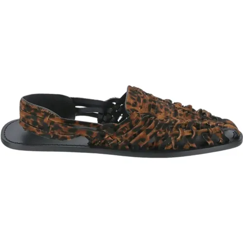 Sandalen mit Leopardenmuster - Saint Laurent - Modalova