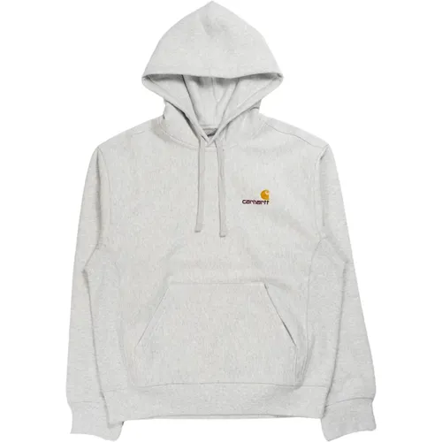 Grauer American Script Kapuzenpullover , Herren, Größe: S - Carhartt WIP - Modalova